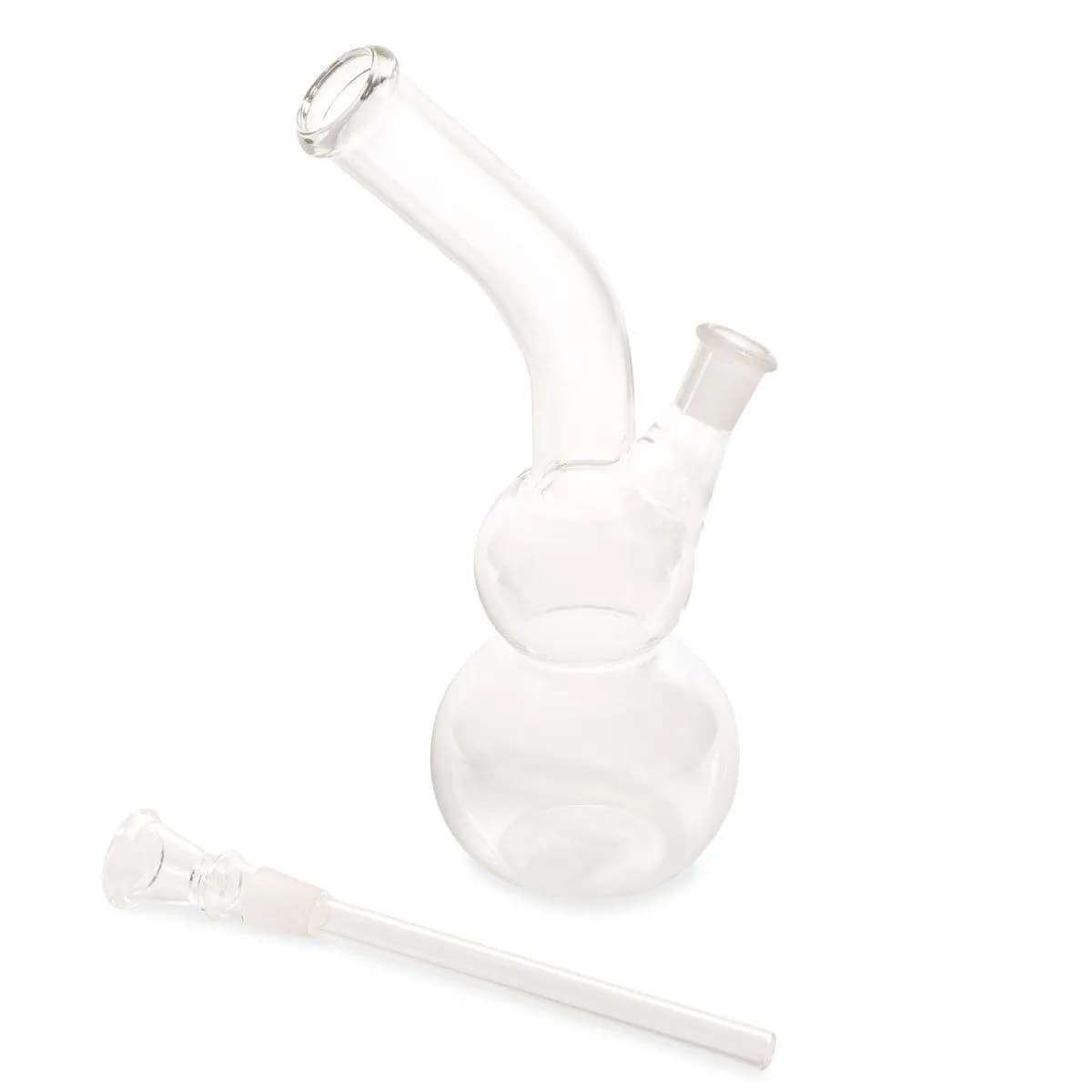 Glazen bong met dubbele kop