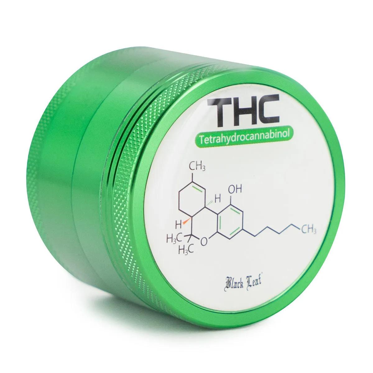 Metal Grinder Black Leaf THC