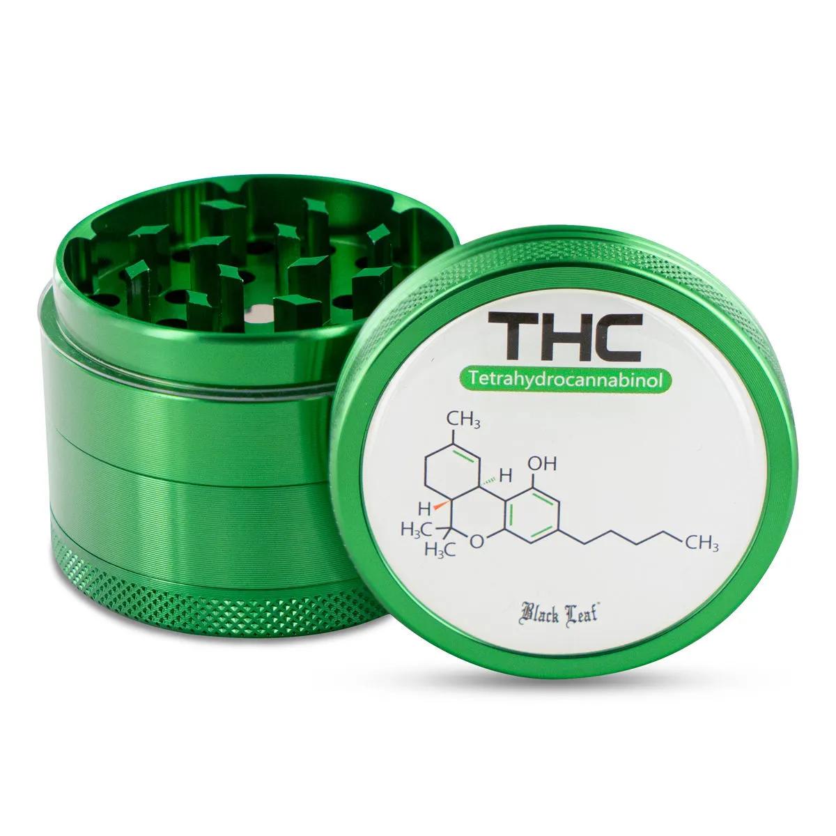 Metal Grinder Black Leaf THC