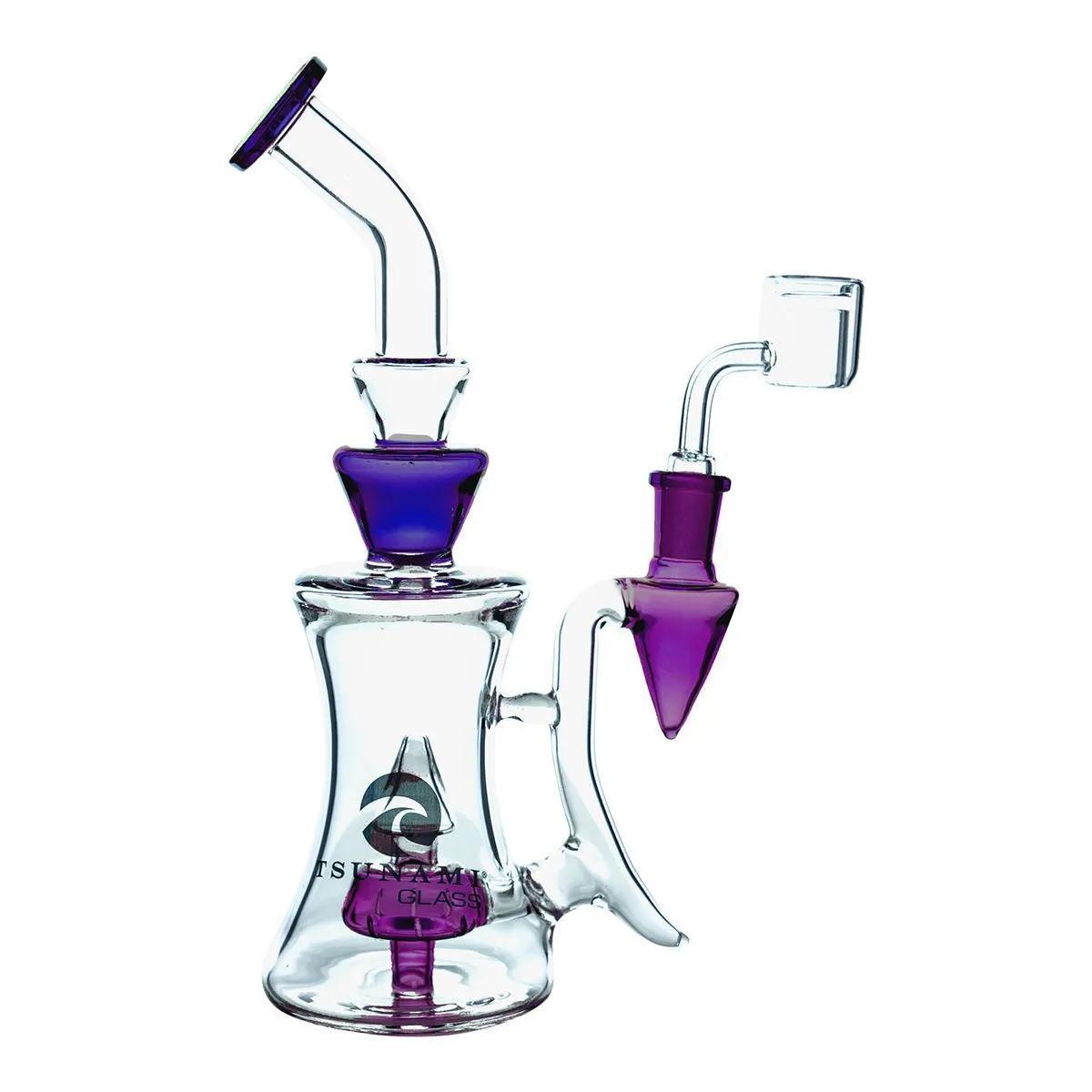 Shower Head Pyramid Dab Rig 10" (Tsunami Glass)