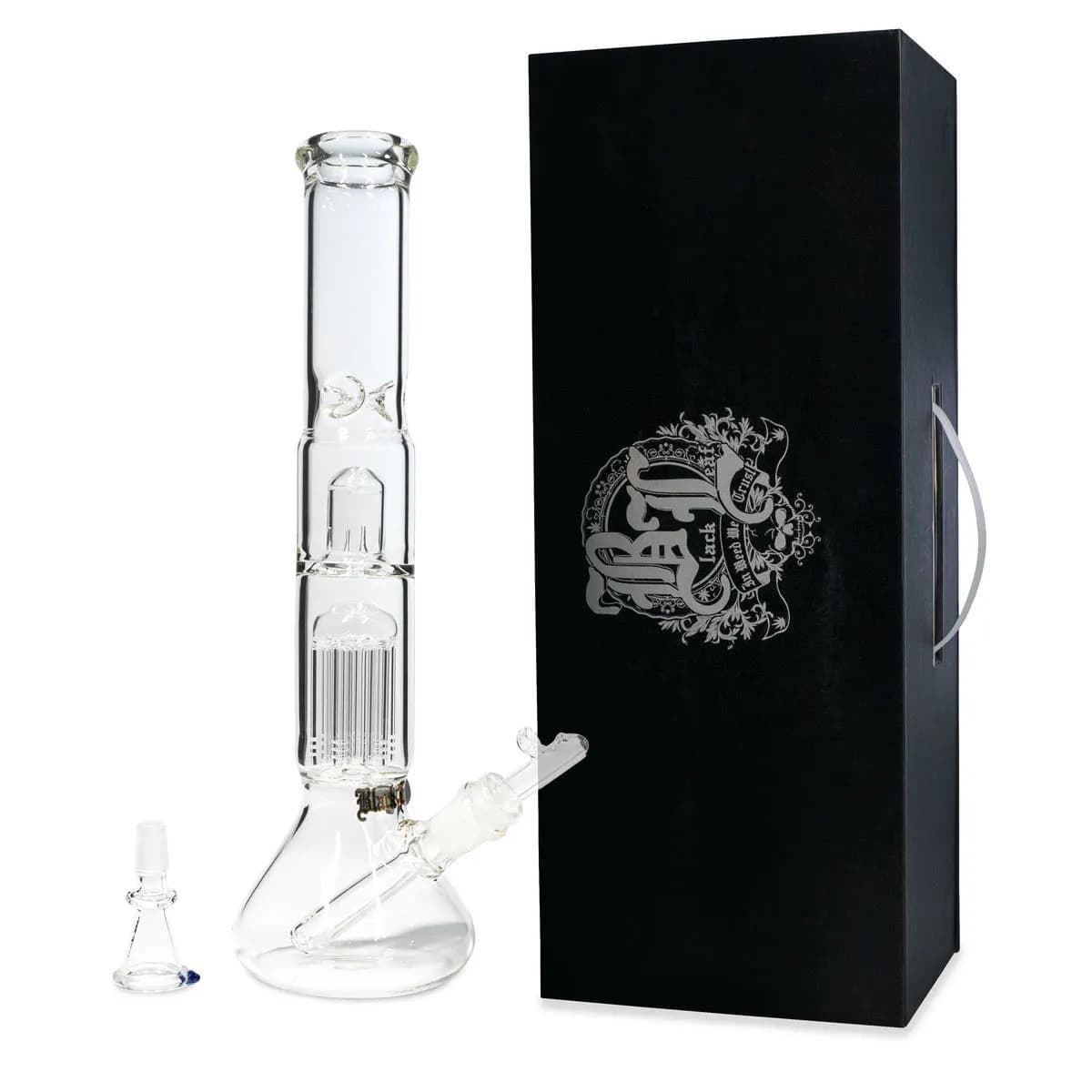 Glazen kruiden- en oliebong Black Leaf