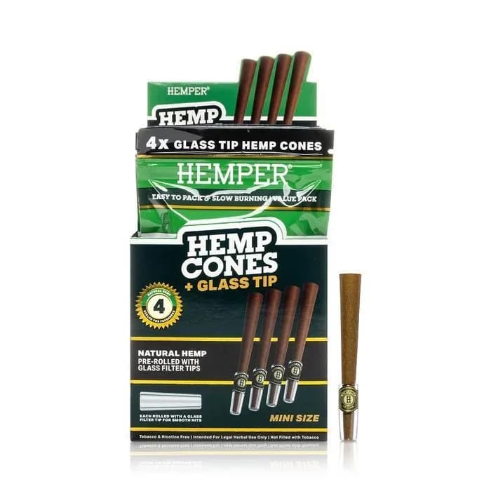 Hennep Cones 1¼ + Glazen Tip 4-pack
