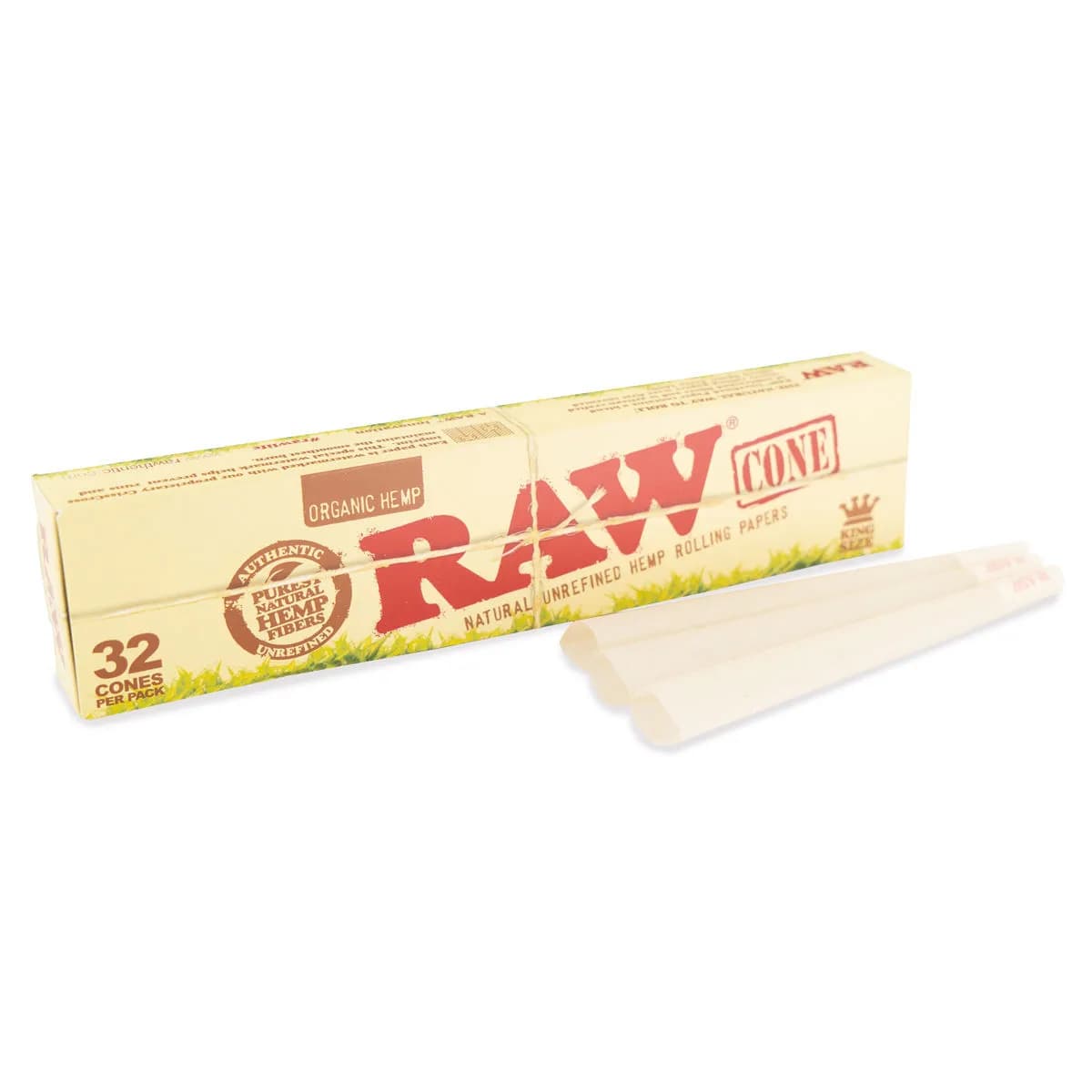 RAW Hemp Cones voorgerolde kingsize cones (32 stuks)
