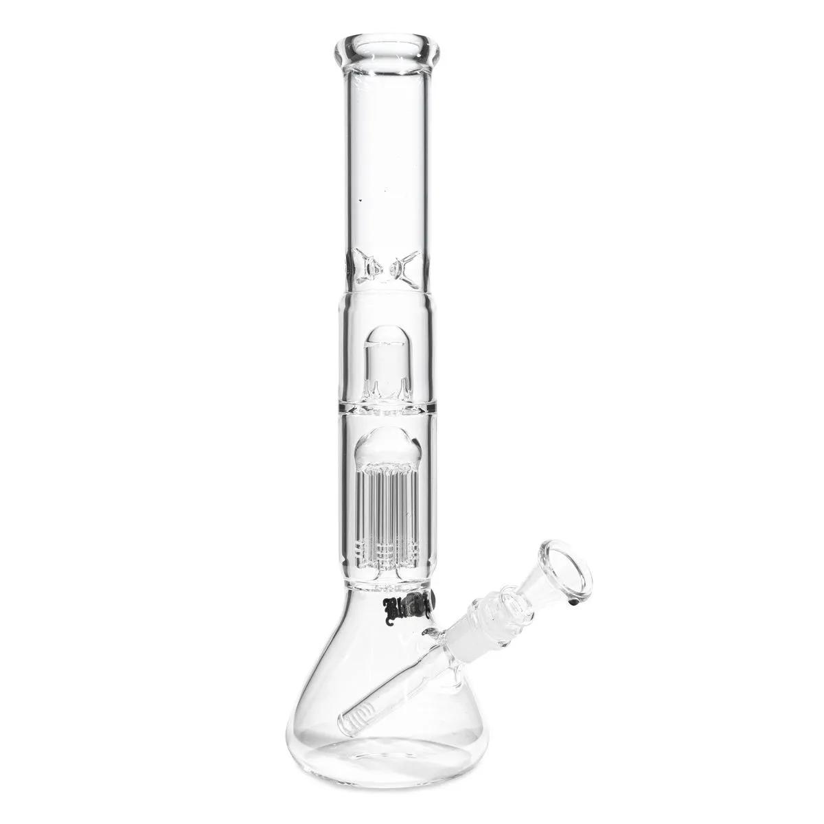 Black Leaf glazen percolator-icebong met koepeldiffuser