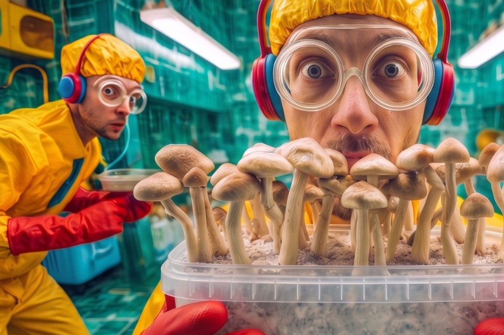 Magic mushrooms in nature