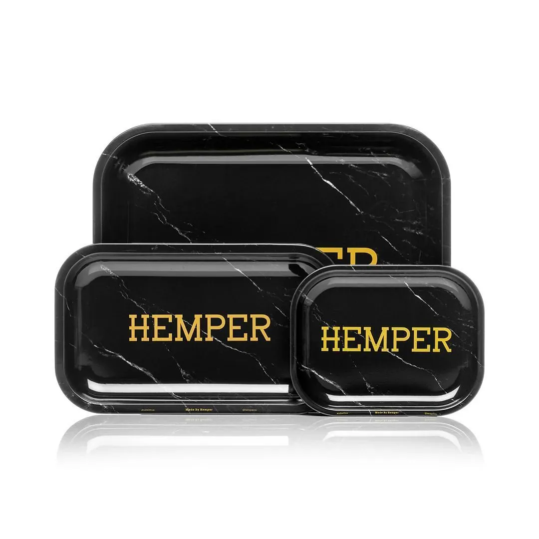 Hemper Luxe Black Marble Rolltray